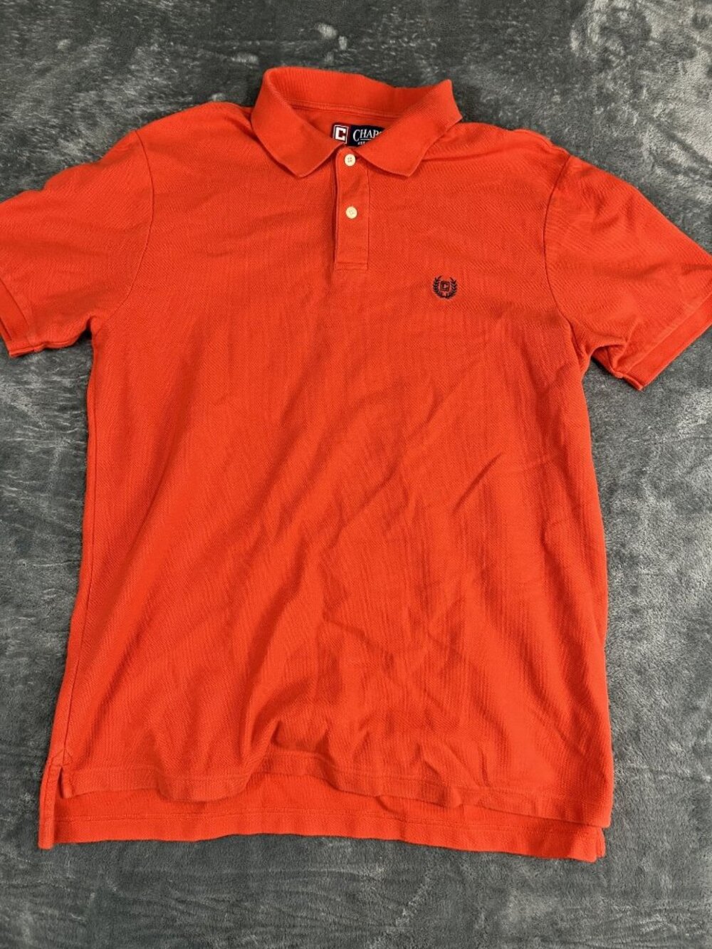 Chaps Mens Orange Short Sleeve Polo Shirt Size M